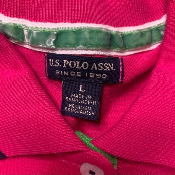 US Polo Assn. New With Tags Pink Triple Crown USPA Polo - Women Size Large - Picture 9 of 15